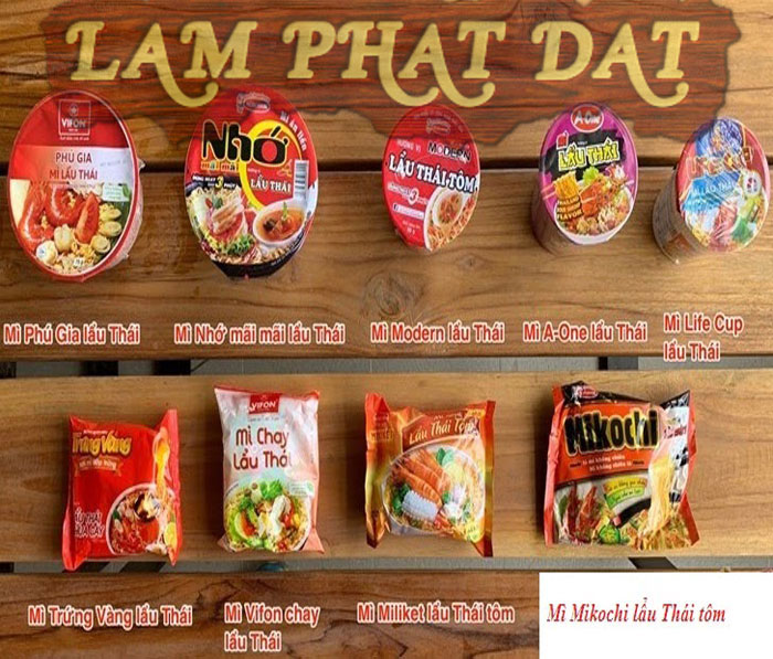 Thành phần của mì lẩu thái tôm chua cay 80g