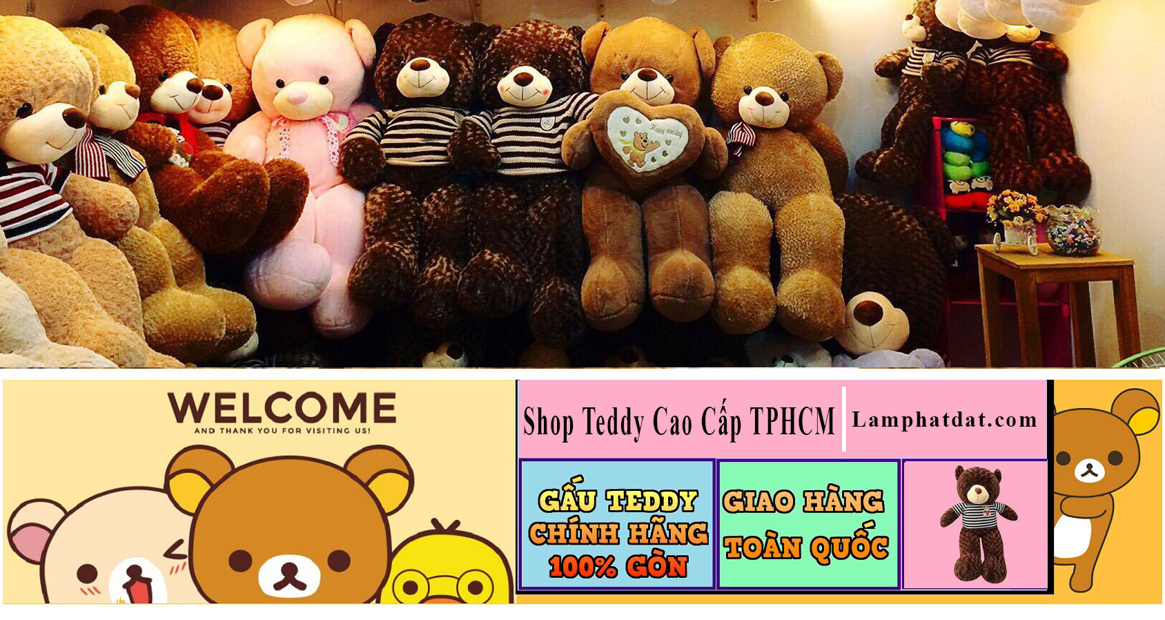 Các loại gấu bông cao cấp tại shop gấu bông online Lâm Phát Đạt