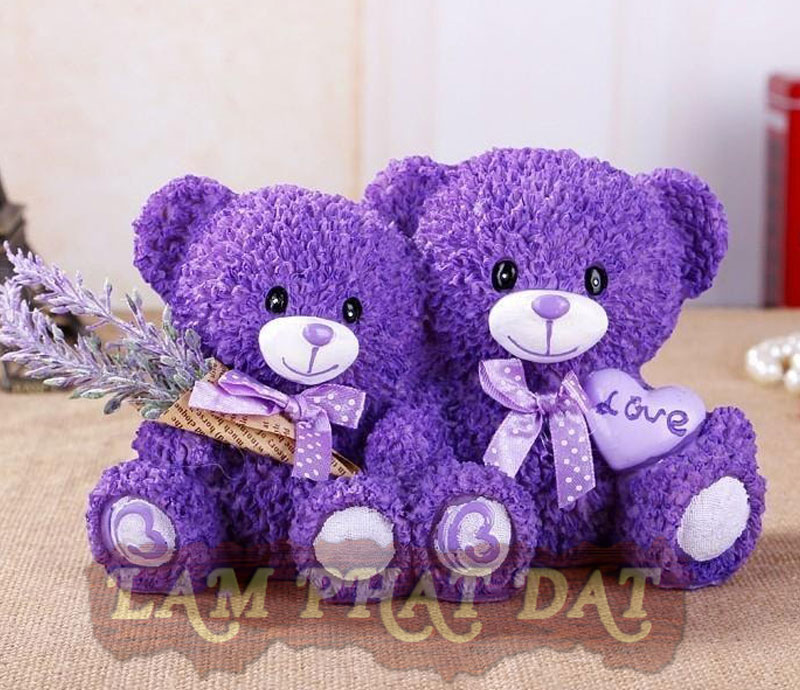 Gấu bông teddy lavender - món quà ngày 14/2 dễ thương