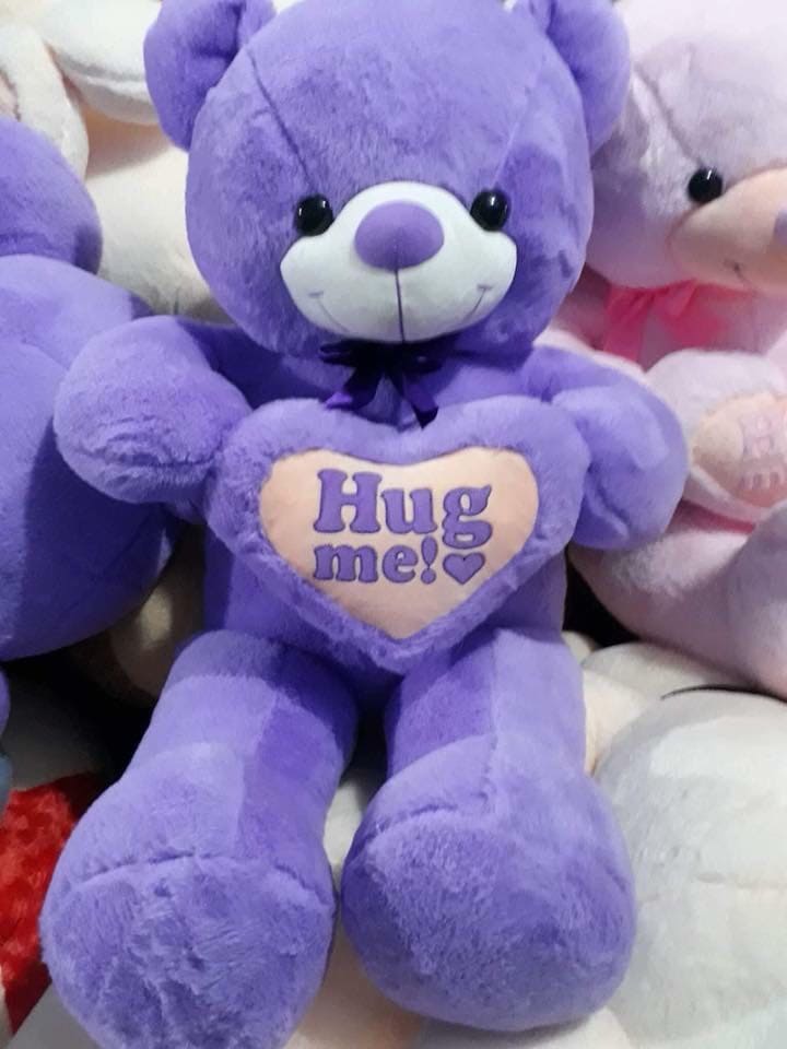 Gấu Teddy Ôm Tim Hug Me Màu Tím Tình Yêu