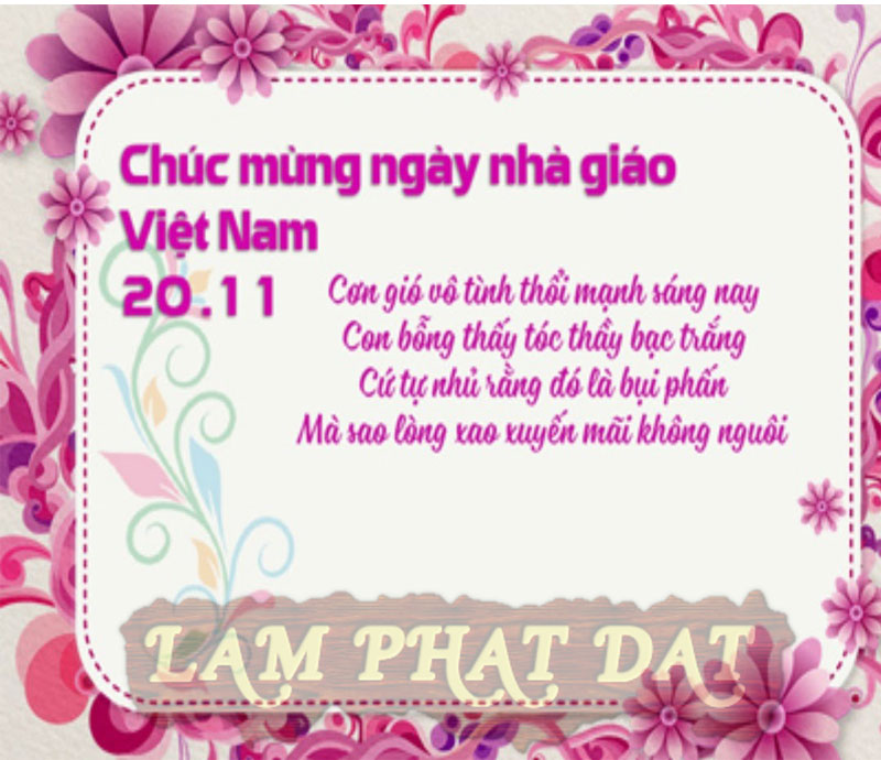 Thiệp kèm lời chúc ý nghĩa trong ngày nhà giáo