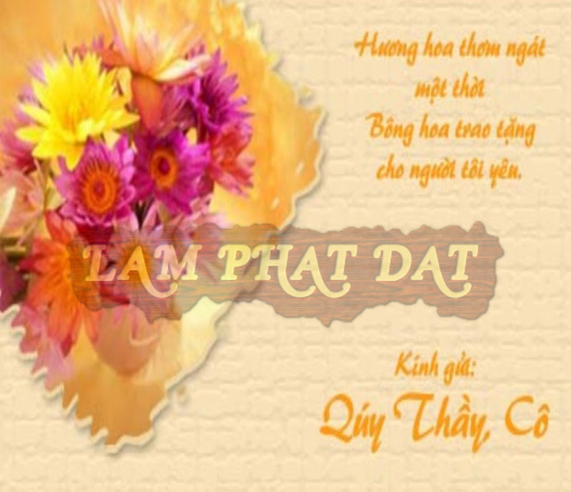 Thiệp mời hoa - Trao tặng thầy cô thân yêu