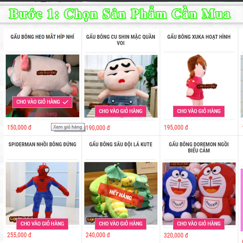 Bước 1 - Chọn Sản Phẩm Cần Mua
