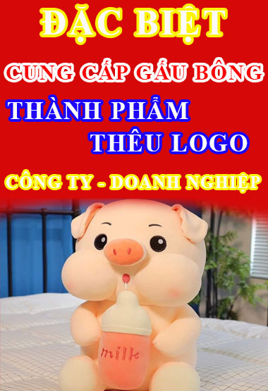 Gấu Bông Thành Phẩm Thêu Logo Công Ty Doanh Nghiệp